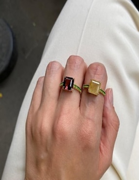 Anillo Gladkova Joyería 14 k de oro cuarzo brillante