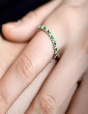 Anillo Gladkova Joyería P 925 de plata esmeralda brillante