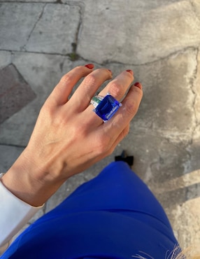 Anillo Gladkova Joyería P 925 de plata zafiro brillante
