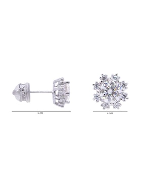 Broqueles circulares Oro Angelus de plata P 925 con acabado pavé moissanita