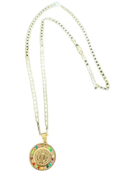 Collar con dije san benito Maria Almudena 18 K