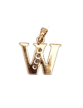 Collar con dije de letra w Moon de oro laminado 10 K