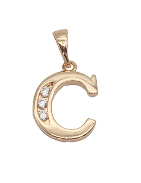 Collar con dije de letra c Moon Letras de oro laminado 10 K