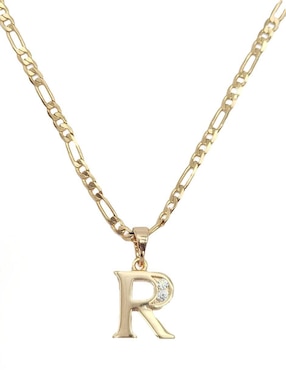 Collar Con Dije De Letra R Moon Letras De Oro Laminado 10 K