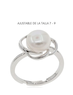 Anillo redondo Mayfer Joyería MAYFER NUPCIAL de plata P 925 perla baño rodio