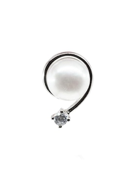 Aretes Mayfer Joyería de plata P 925 con acabado baño rodio perla