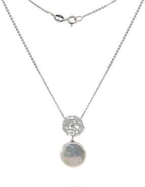 Colgante Y Dije circular Mayfer Joyería nupcial de plata P 925