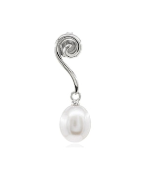 Aretes Mayfer Joyería de plata P 925 con acabado baño rodio perla