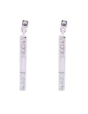 Aretes rectangulares Oro Angelus de plata P 925 con acabado pavé zirconia