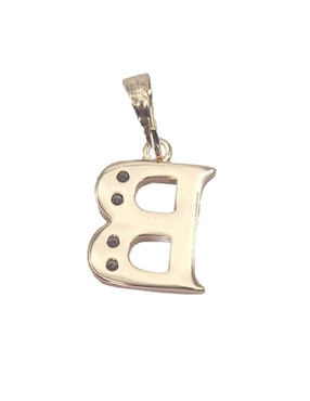 Collar con dije de letra b Moon Letras de oro laminado 10 K