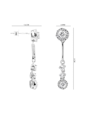 Aretes circulares Oro Angelus de plata P 925 con acabado pavé zirconia