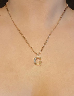 Collar con dije de letra d Moon Letras de oro laminado 10 K
