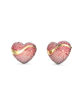 Aretes Cortos De Corazón GUESS In My Heart Con Acabado Brillante Circonita