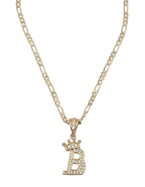 Collar con dije de letra b Moon Letras de oro laminado 10 K