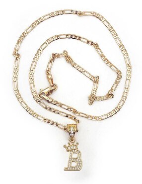 Collar con dije de letra b Moon Letras de oro laminado 10 K