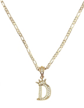Collar con dije de letra d Moon Letras de oro laminado 10 K