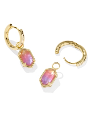Aretes de hexágono Kendra Scott con acabado baño de oro madre perla