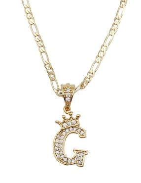 Collar con dije de letra g Moon Letras de oro laminado 10 K
