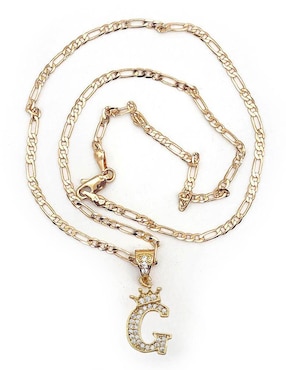 Collar con dije de letra g Moon Letras de oro laminado 10 K