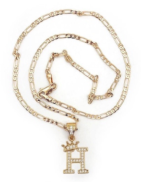 Collar con dije de letra h Moon Letras de oro laminado 10 K
