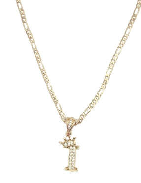 Collar con dije de letra i Moon Letras de oro laminado 10 K