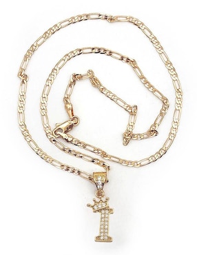 Collar con dije de letra i Moon Letras de oro laminado 10 K