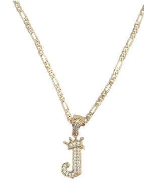 Collar con dije de letra j Moon Letras de oro laminado 10 K