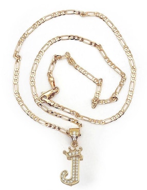 Collar con dije de letra j Moon Letras de oro laminado 10 K
