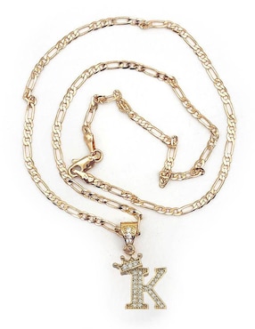 Collar con dije de letra k Moon de oro laminado 10 K