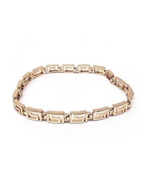 Pulsera Moon de oro laminado 10 K Grecas con acabado brillante