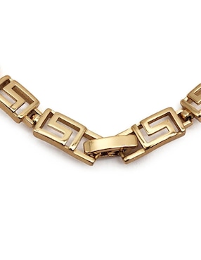 Pulsera Moon de oro laminado 10 K Grecas con acabado brillante