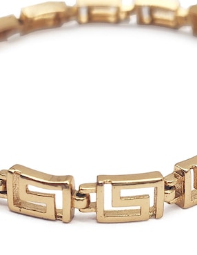Pulsera Moon de oro laminado 10 K Grecas con acabado brillante