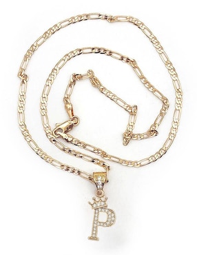 Collar con dije de letra p Moon Letras de oro laminado 10 K