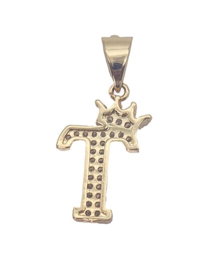 Collar con dije de letra t Moon Letras de oro laminado 10 K