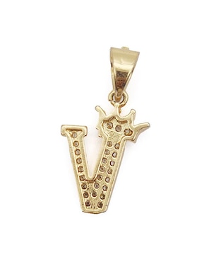 Collar con dije de letra v Moon Letras de oro laminado 10 K