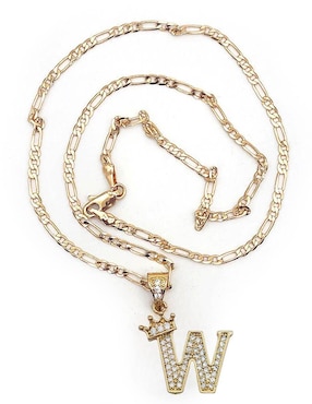 Collar con dije de letra w Moon Letras de oro laminado 10 K