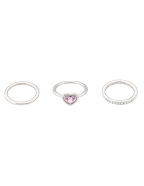 Set Anillo De Corazón COACH 12.1 Vday Halo Hearts Boxed Cristal