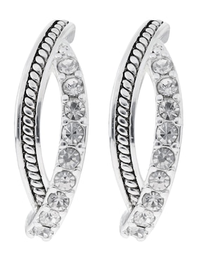 Aretes ovalados Napier Social Event con acabado pavé cristal