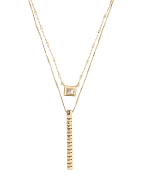 Collar De Varios Hilos Nine West Gold Bar Social