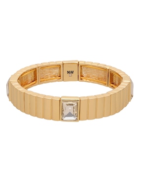 Pulsera Nine West Gold Bar Social con acabado brillante