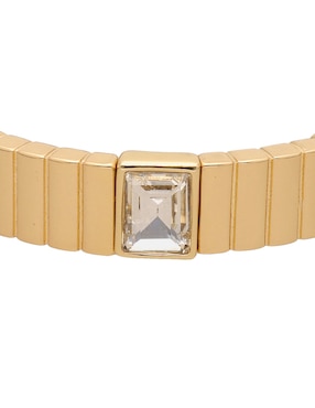 Pulsera Nine West Gold Bar Social con acabado brillante