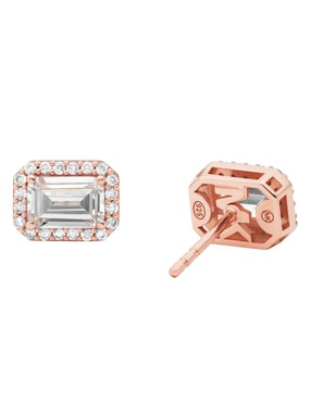 Broqueles rectangulares Michael Kors de plata P 925 con acabado brillante zirconia cúbica