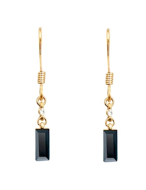 Aretes Largos Rectangular Carré Con Acabado Brillante Cristal