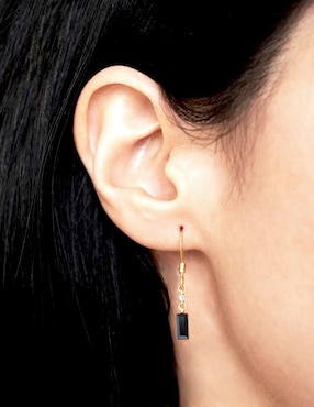 Aretes rectangulares Carré con acabado brillante cristal
