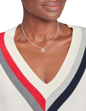 Collar de corazón Tommy Hilfiger Monogram Hearts