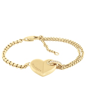 Brazalete Tommy Hilfiger Bold Hearts Con Acabado Chapa De Oro