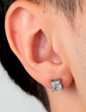 Aretes cuadrados Lotus Style con acabado brillante circonita