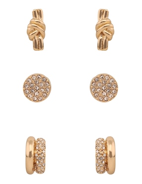 Set De Arete Nine West Social Rondells Con Acabado Pavé Cristal