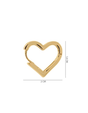 Arracadas de corazón Oro Angelus con acabado brillante