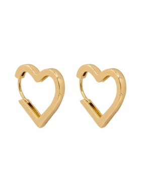 Arracadas de corazón Oro Angelus con acabado brillante
